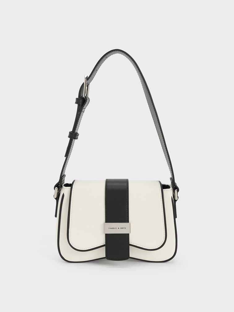 Belted Curved Shoulder Bag, , hi-res