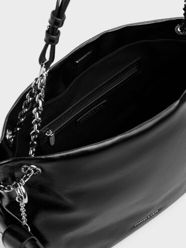 XL Lottie Side-Pocket Tote Bag, Noir, hi-res