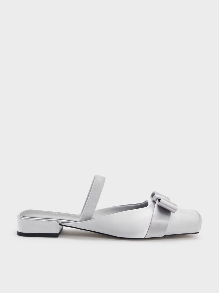 Brantley Bow Mules, Grey, hi-res