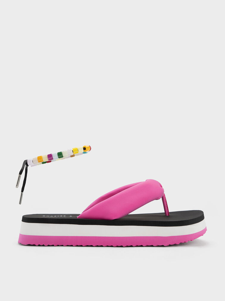 Tana Puffy Thong Sandals, สีฟูเชีย, hi-res