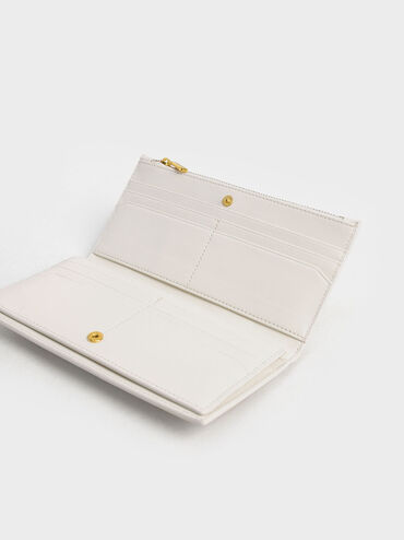 Danika Quilted Long Wallet, Cream, hi-res