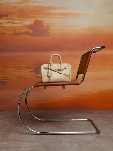 กระเป๋าโท้ทขนาดมินิรุ่น Delfina, สีแซนด์, hi-res