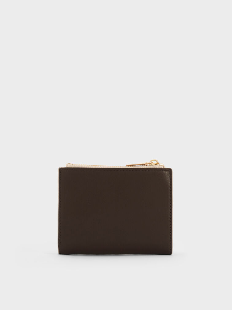 Midori Colourblock Geometric Small Wallet, Multi Brown, hi-res