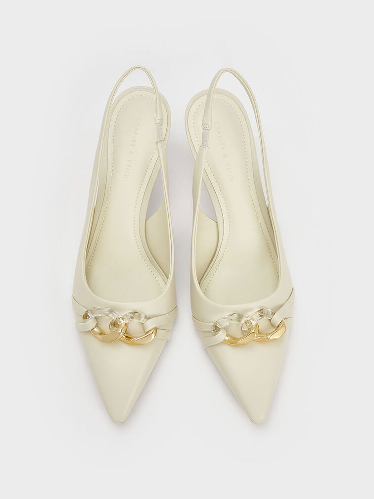 Chain-Link Accent Slingback Pumps, , hi-res