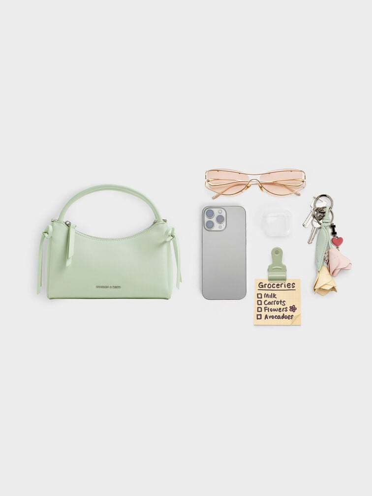 กระเป๋าถือตกแต่งด้วยโบว์รุ่น Hazel, สีมินท์กรีน, hi-res