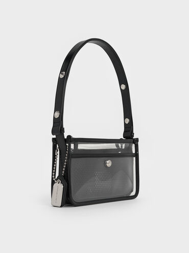 Norah See-Through Mesh Shoulder Bag, Clear, hi-res