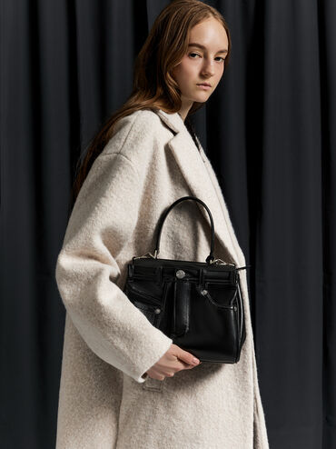 Arita Jeans Top Handle Bag, Noir, hi-res