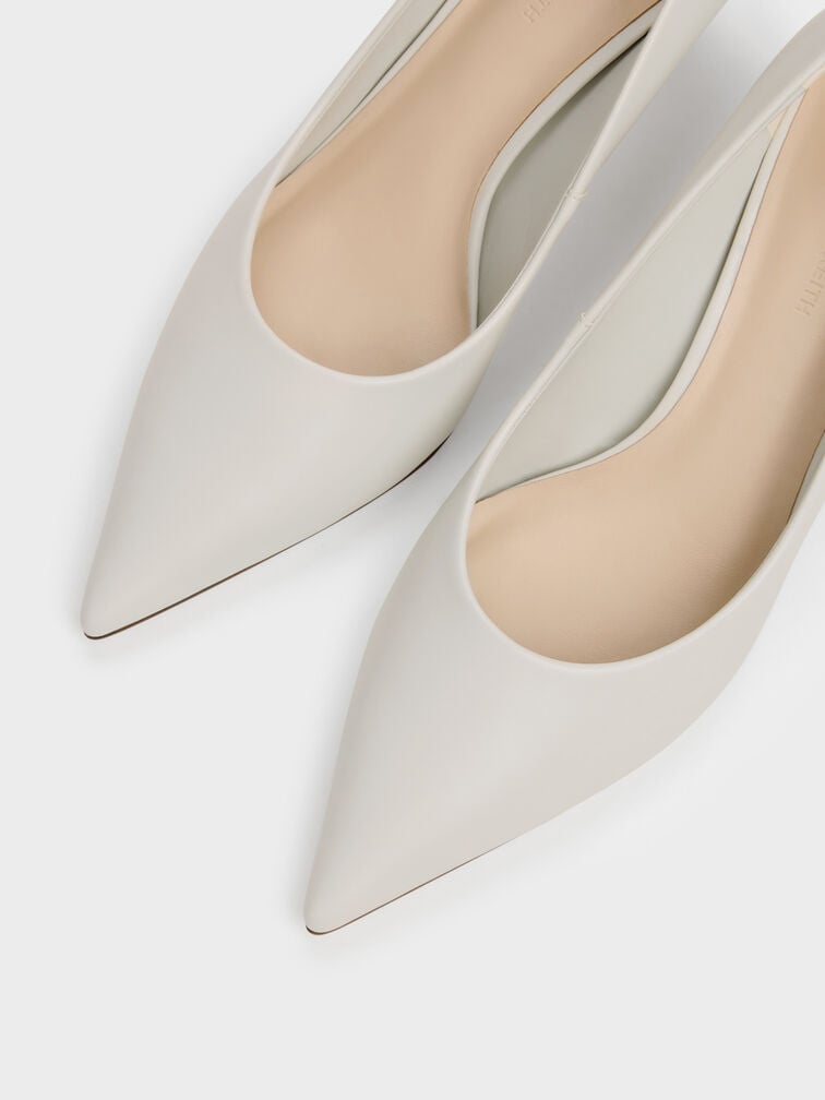 Kerra Pointed Mid Heels, White, hi-res