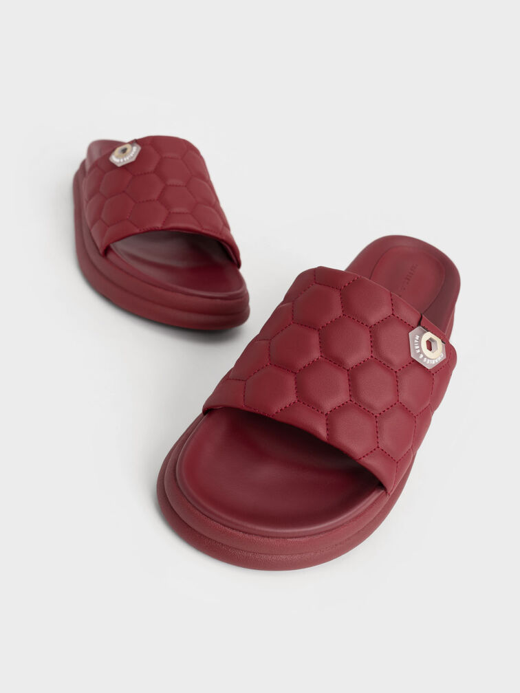 Textured Flatform Sliders, , hi-res