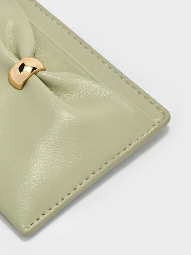 กระเป๋าใส่บัตรดีเทลจับจีบย่นรุ่น Halsey, สีเพลเซจ, hi-res