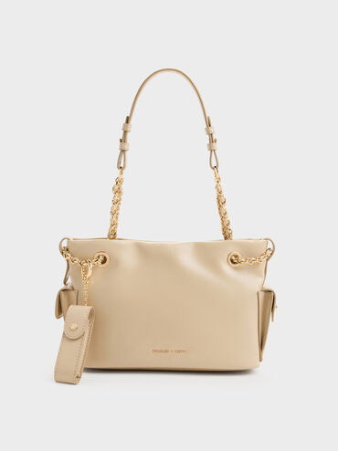 Lottie Side-Pocket Tote Bag, Sand Beige, hi-res