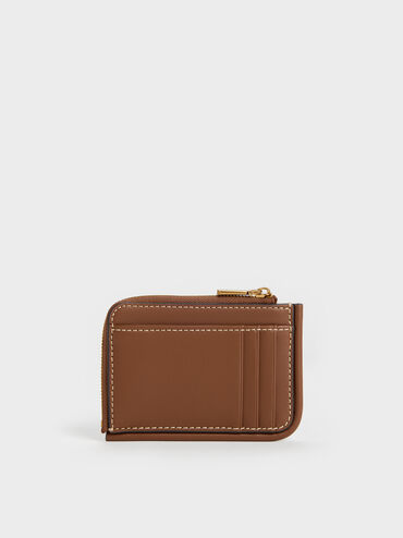 Lyla Front-Pocket Card Holder, Chocolate, hi-res