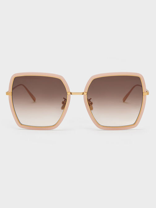 Oversized Square Butterfly Sunglasses, , hi-res