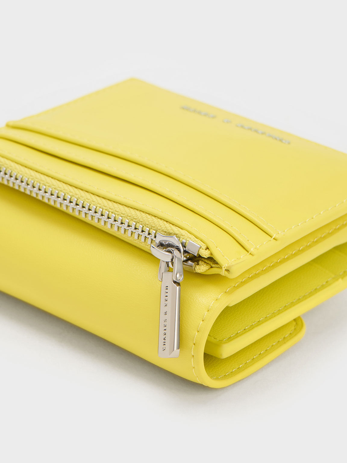 Yellow Metallic Accent Short Wallet CHARLES KEITH TH