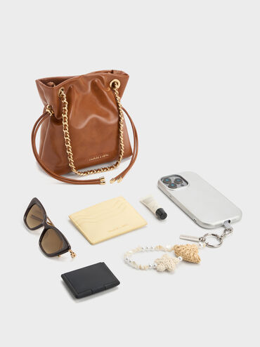 Arya Braided-Chain Crossbody Bag, Distressed Tan, hi-res