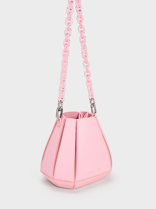 Geometric Structured Bucket Bag, , hi-res