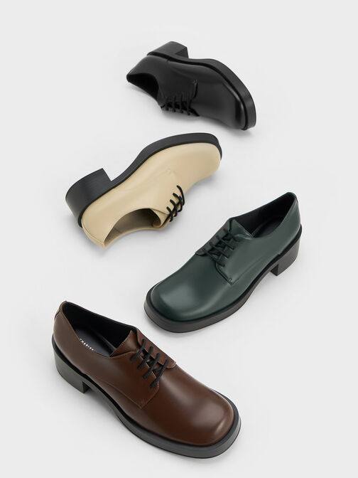 Block Heel Lace-Up Oxfords, , hi-res