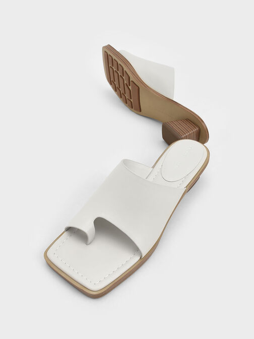 Toe Ring Stacked Heel Sandals, , hi-res