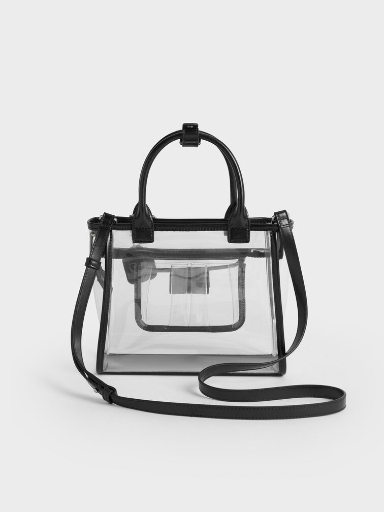 Noah See-Through Mesh Tote Bag, Clear, hi-res