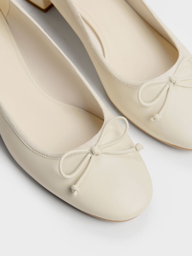 Bow Ballet Pumps, Chalk, hi-res