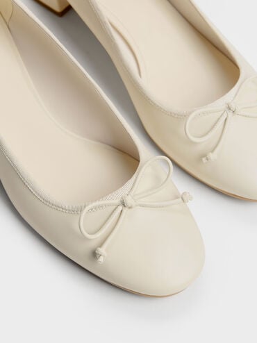 Bow Ballet Pumps, Chalk, hi-res