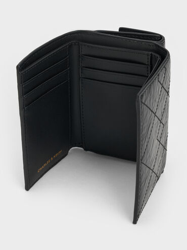 Duo Quilted Fold-Over Wallet, Black, hi-res