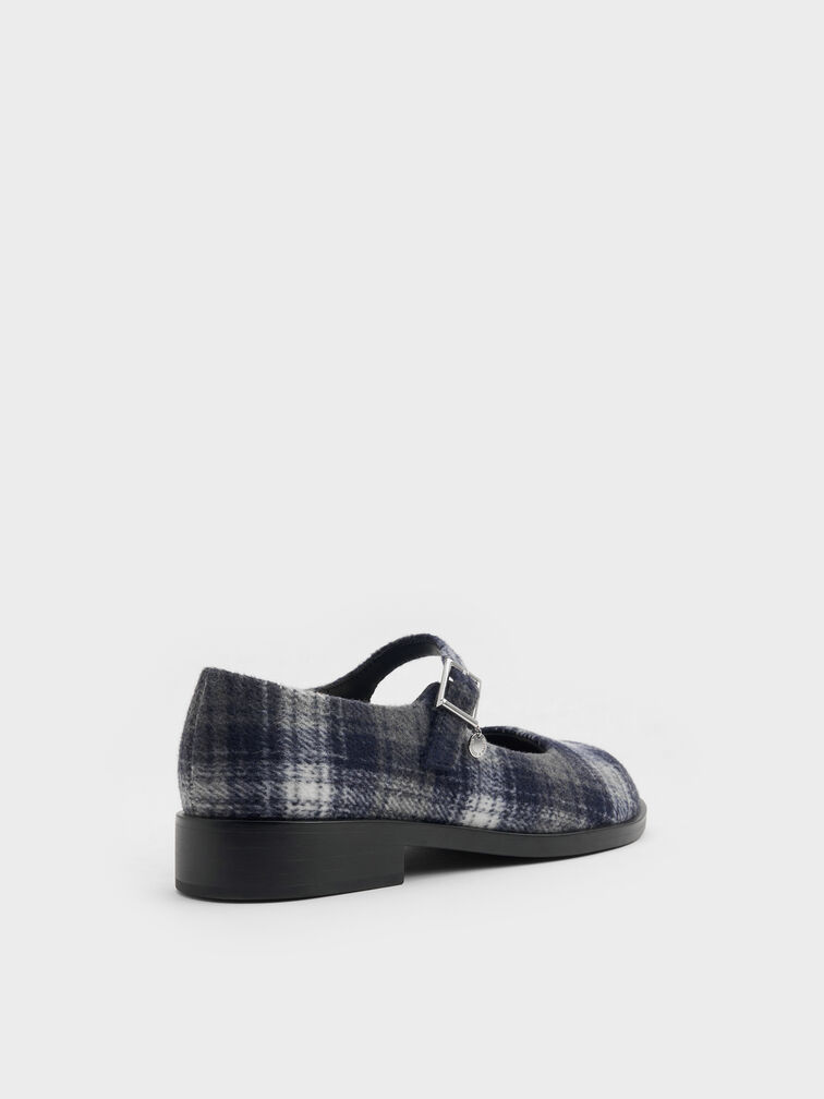 Circle-Charm Buckled Mary Janes, Dark Grey, hi-res