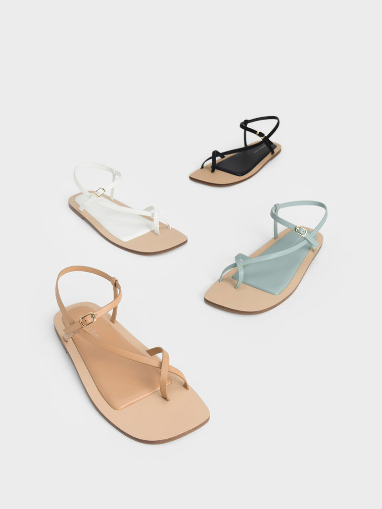 Asymmetric Toe Ring Sandals, , hi-res