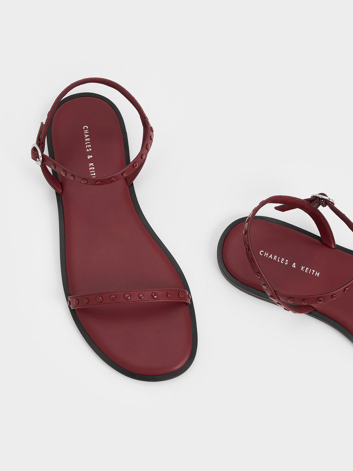 Burgundy sandals on sale