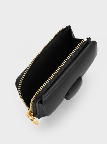 Koa Square Card Holder, สีดำ, hi-res