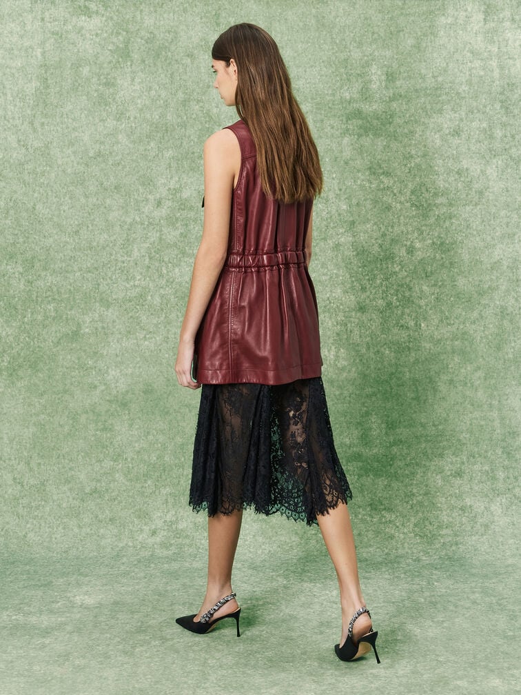 Tayari Leather Printed-Strap Slingback Pumps, Black, hi-res