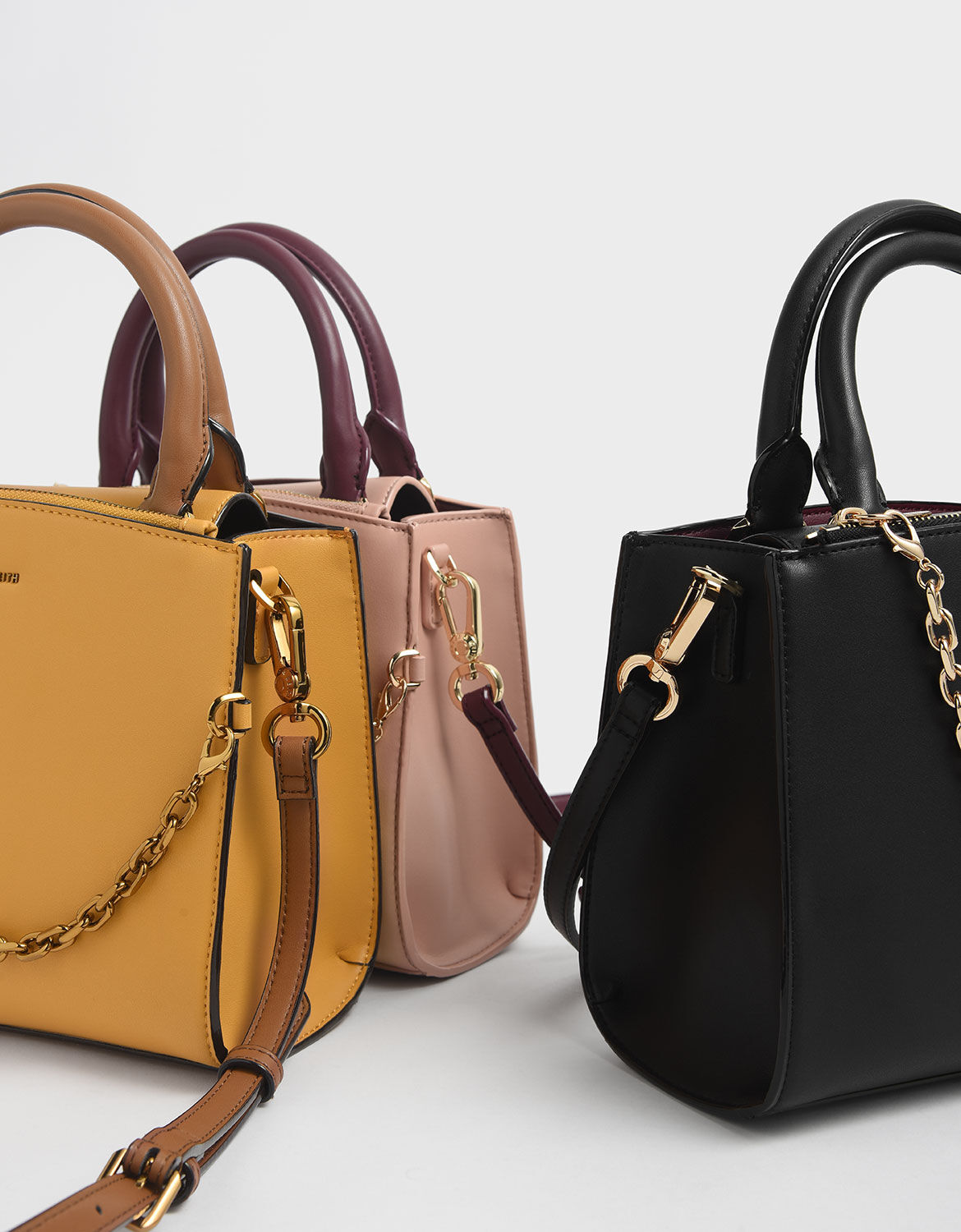 Charles and keith chain link classic handbag clearance