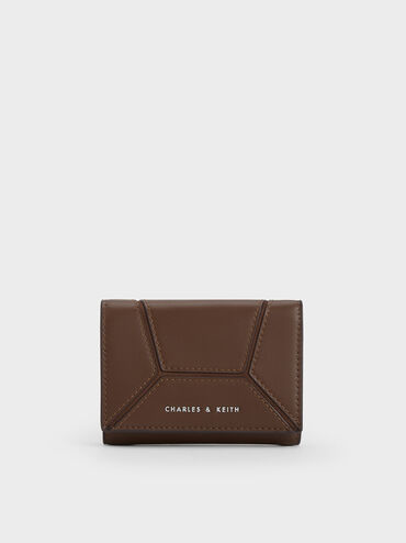 Nasrin Geometric Wallet, Dark Brown, hi-res