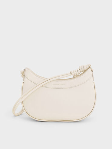 Sabine Knotted-Strap Curved Shoulder Bag, Cream, hi-res