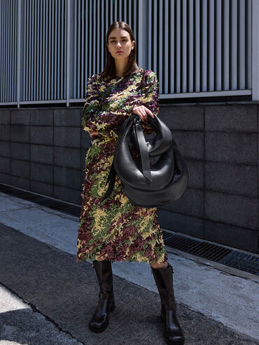 Micro Toni Knotted Crescent Hobo Bag, Noir, hi-res
