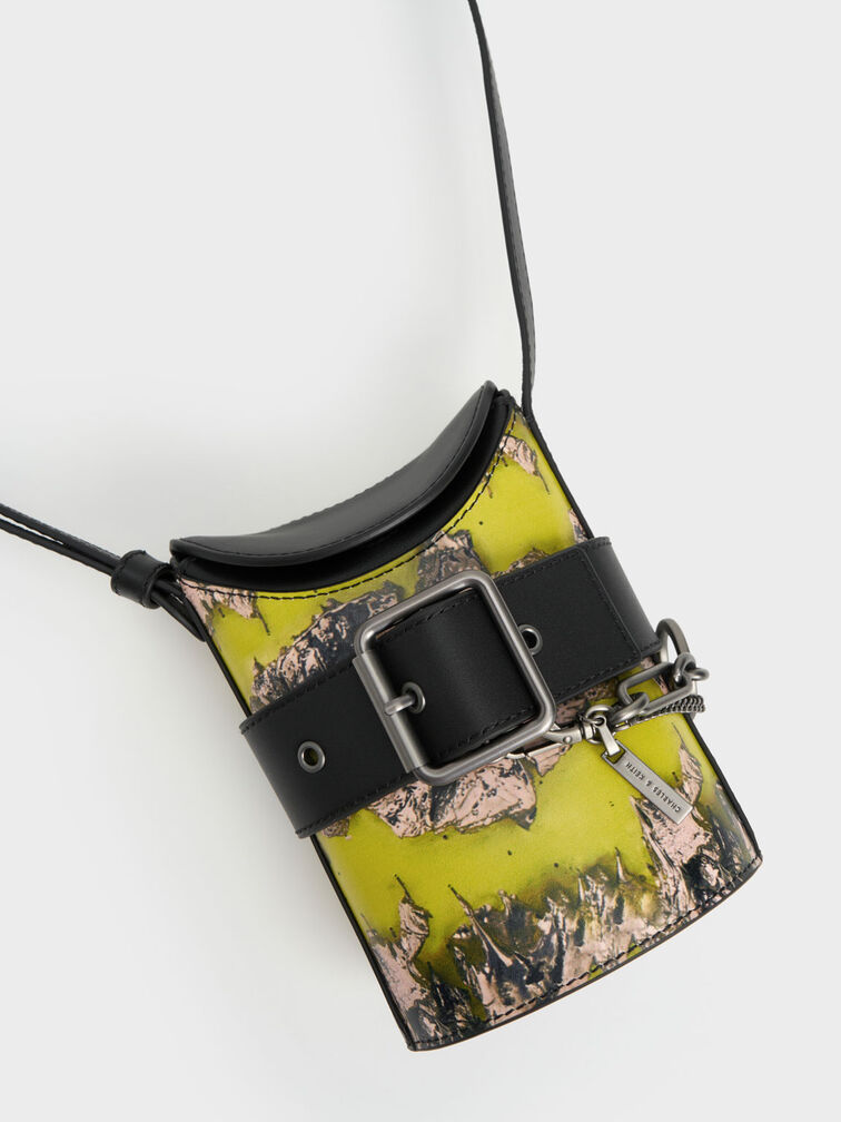 Jules Leather Belted Bucket Bag, , hi-res