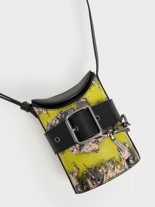 Jules Leather Belted Bucket Bag, , hi-res