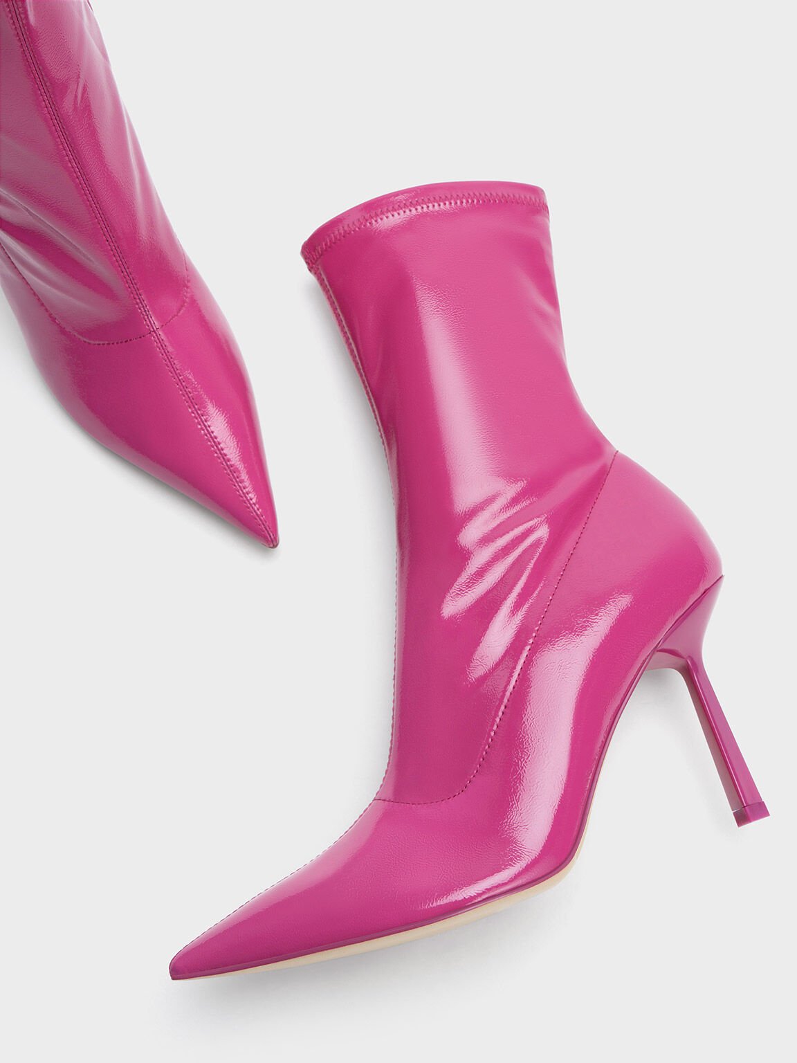 Heeled patent sale ankle boots