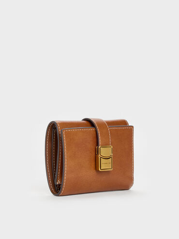 กระเป๋าสตางค์ใบสั้นดีไซน์สายเข็มขัดรุ่น Acelynn, สีดิสเทรสด์แทน, hi-res