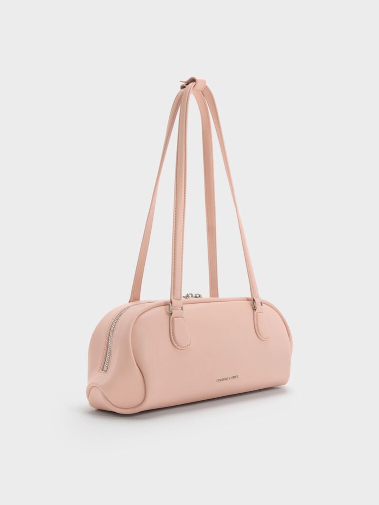 Nelly Elongated Shoulder Bag, Light Pink, hi-res
