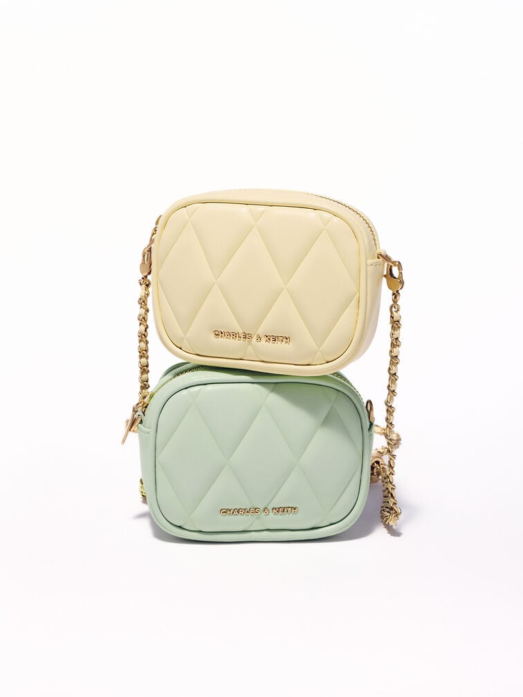 กระเป๋าขนาดเล็กดีไซน์ลายควิลท์รุ่น Arwen, สีมินท์กรีน, hi-res