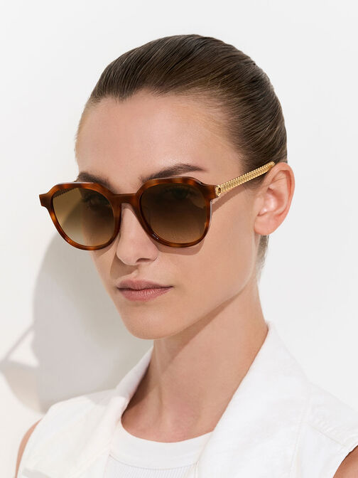 Recycled Acetate Chain-Link Sunglasses, , hi-res