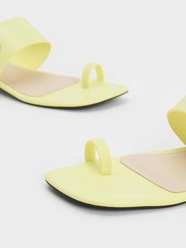 Trice Metallic Accent Toe-Ring Sandals, Lime, hi-res