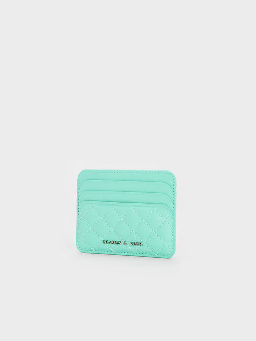 Cleo Quilted Cardholder, สีมินท์กรีน, hi-res