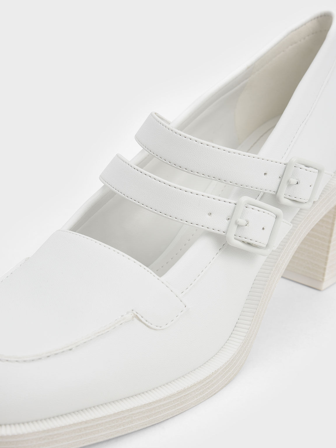 Haisley Double-Strap Mary Jane Pumps, White, hi-res