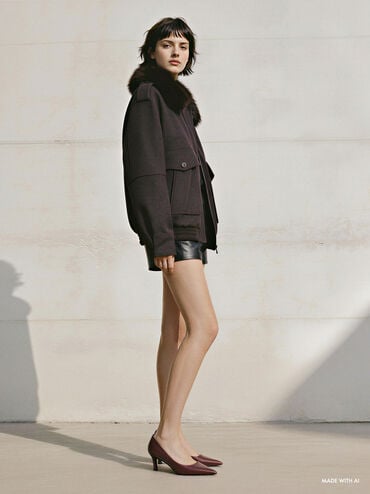 Kerra Pointed Mid Heels, Burgundy, hi-res