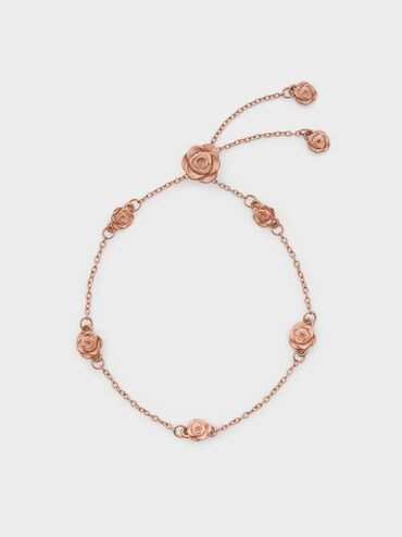 Rosalind Flower-Motif Bracelet, Brushed Rose Gold, hi-res