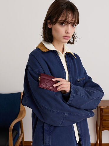 Arrietty Quilted Card Holder, Wineberry Red, hi-res