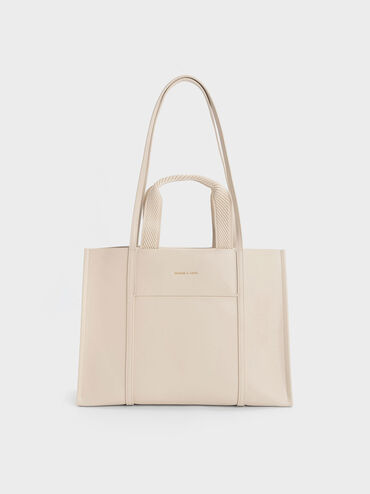 Shalia Tote Bag, สีเบจ, hi-res