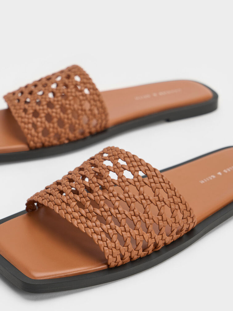Woven Square-Toe Slides, , hi-res